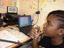 During SCR 2012 Deavana seeks contacts at the Eisenhower Middle School KF5CRF Viking Radio Club station.